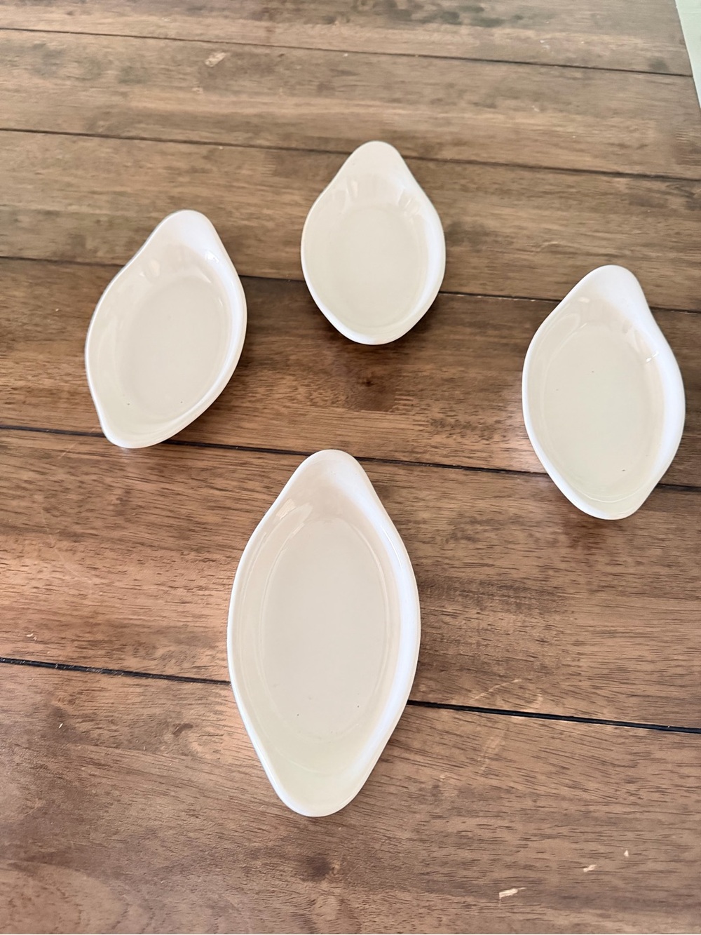 Set of 4 Vintage Hall China #520 White Oval Au Gratin Baking Dishes USA
